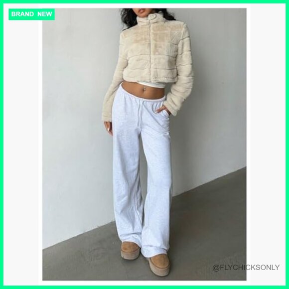 Faux Fur Cropped Jacket Long Sleeve Winter Outerwear - Picture 6 of 6